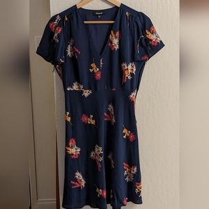 Madewell silk poppy dress in cactus flower print